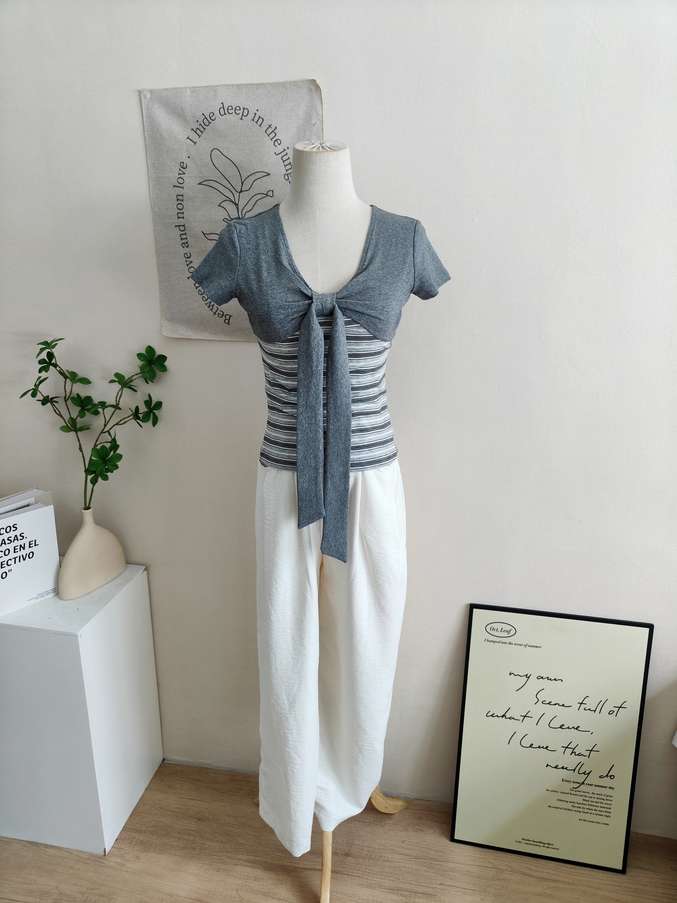 RINA Bow Layered T-Shirt 蝴蝶结假两件T恤*3 Colors
