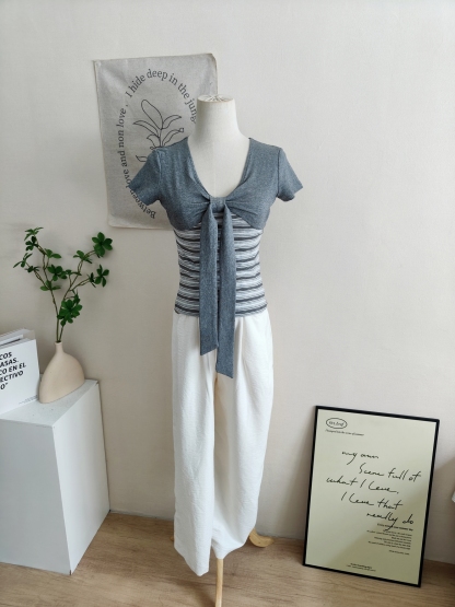 RINA Bow Layered T-Shirt 蝴蝶结假两件T恤*3 Colors