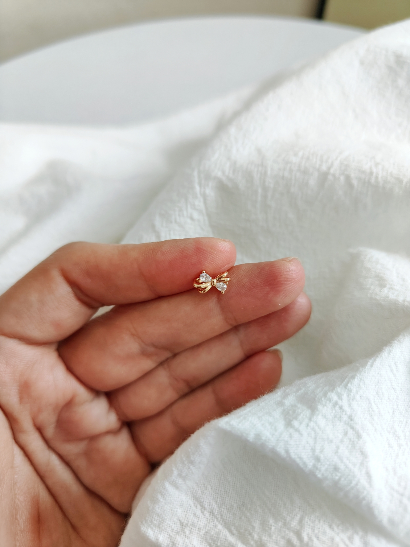 Mini Zircon Bow Stud Earrings 迷你版！锆石蝴蝶结耳钉