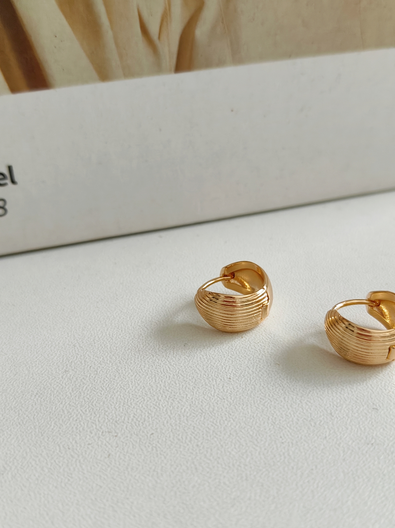 Shell-Texture Hoop Earrings 贝壳纹路素圈耳环*2 Colors