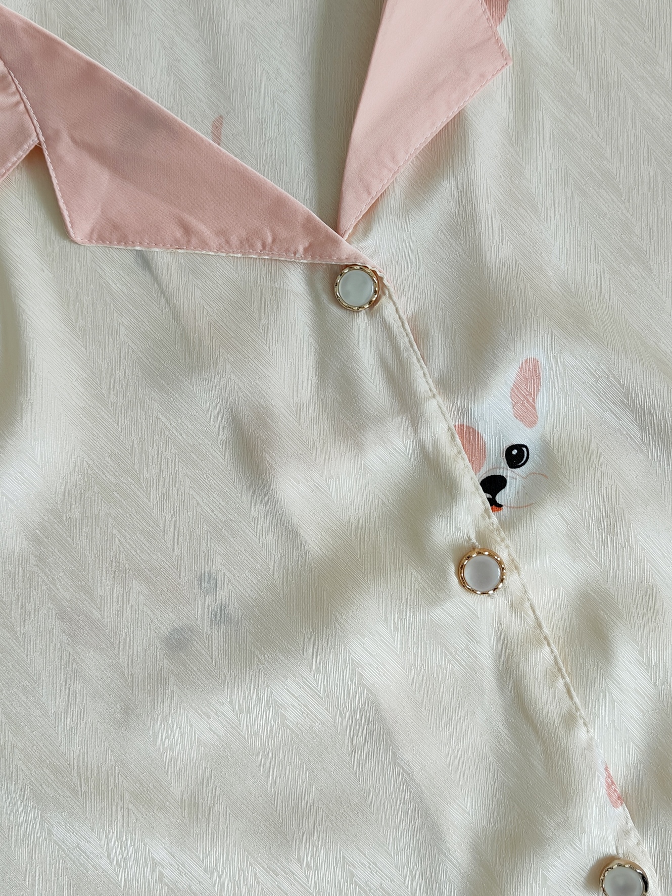 Puppy Print Ice Silk Pajama Set 狗狗印花冰丝睡衣套装