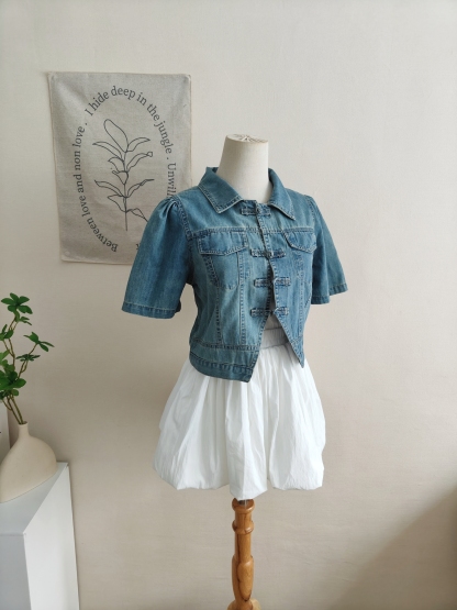 Chinese Fusion Denim T-Shirt 新中式牛仔短袖上衣*2 Colors