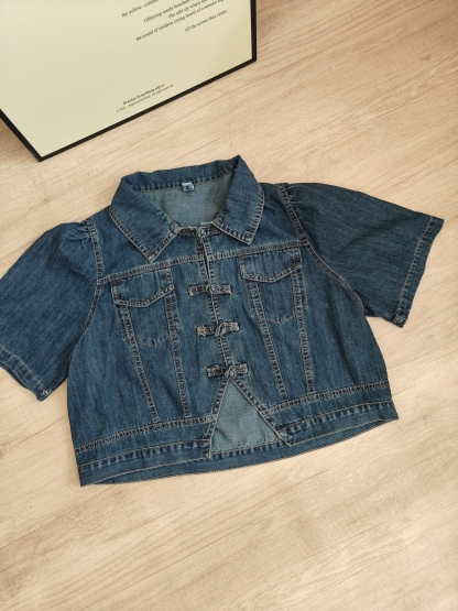 Chinese Fusion Denim T-Shirt 新中式牛仔短袖上衣*2 Colors