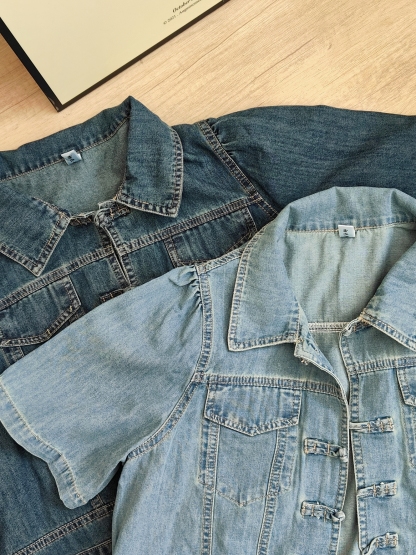 Chinese Fusion Denim T-Shirt 新中式牛仔短袖上衣*2 Colors