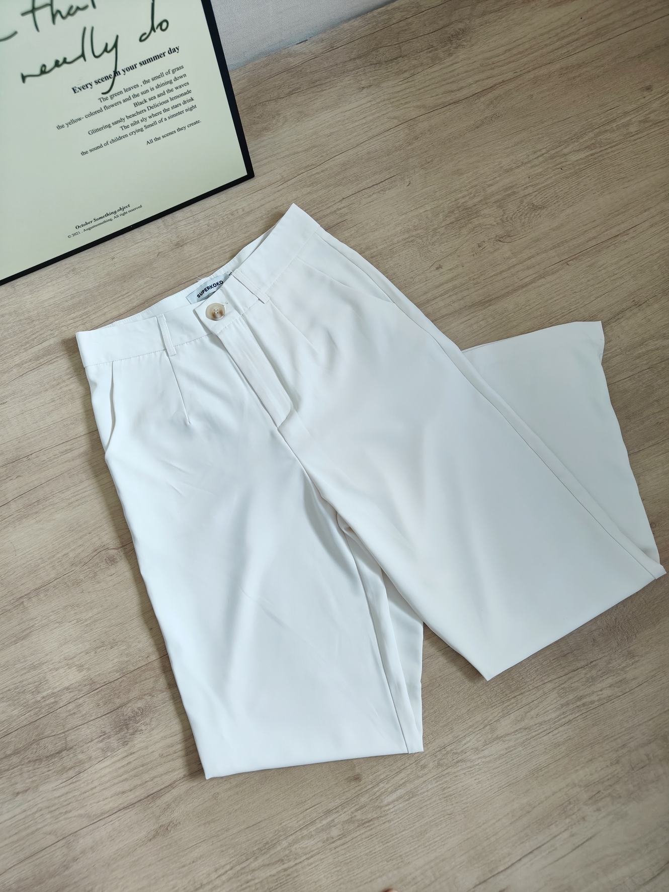 JU Fit Straight Pants JU直筒休闲裤* Beige M