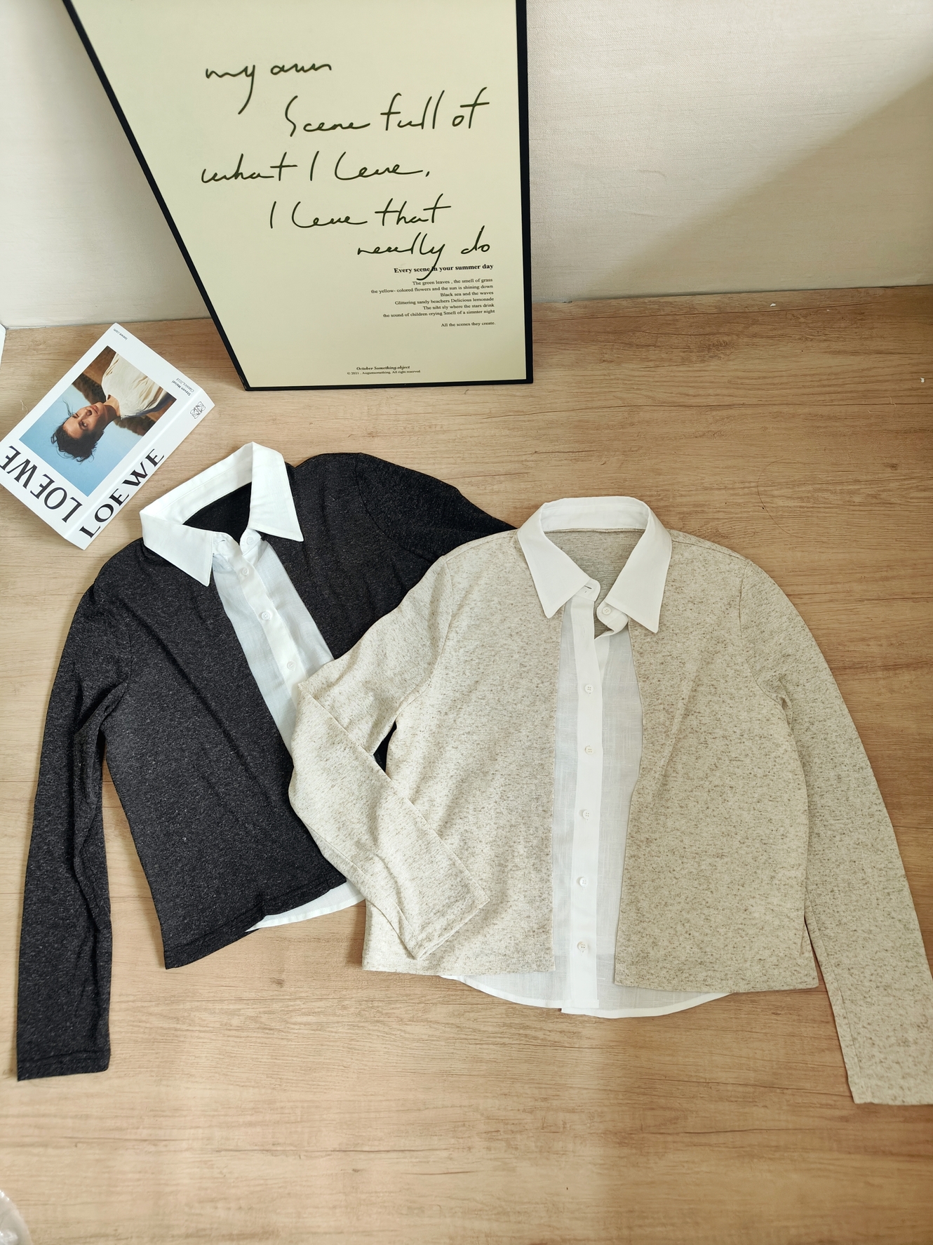 EVERYDAY Linen Layered Shirt 气质通勤亚麻假两件衬衫*2 Colors