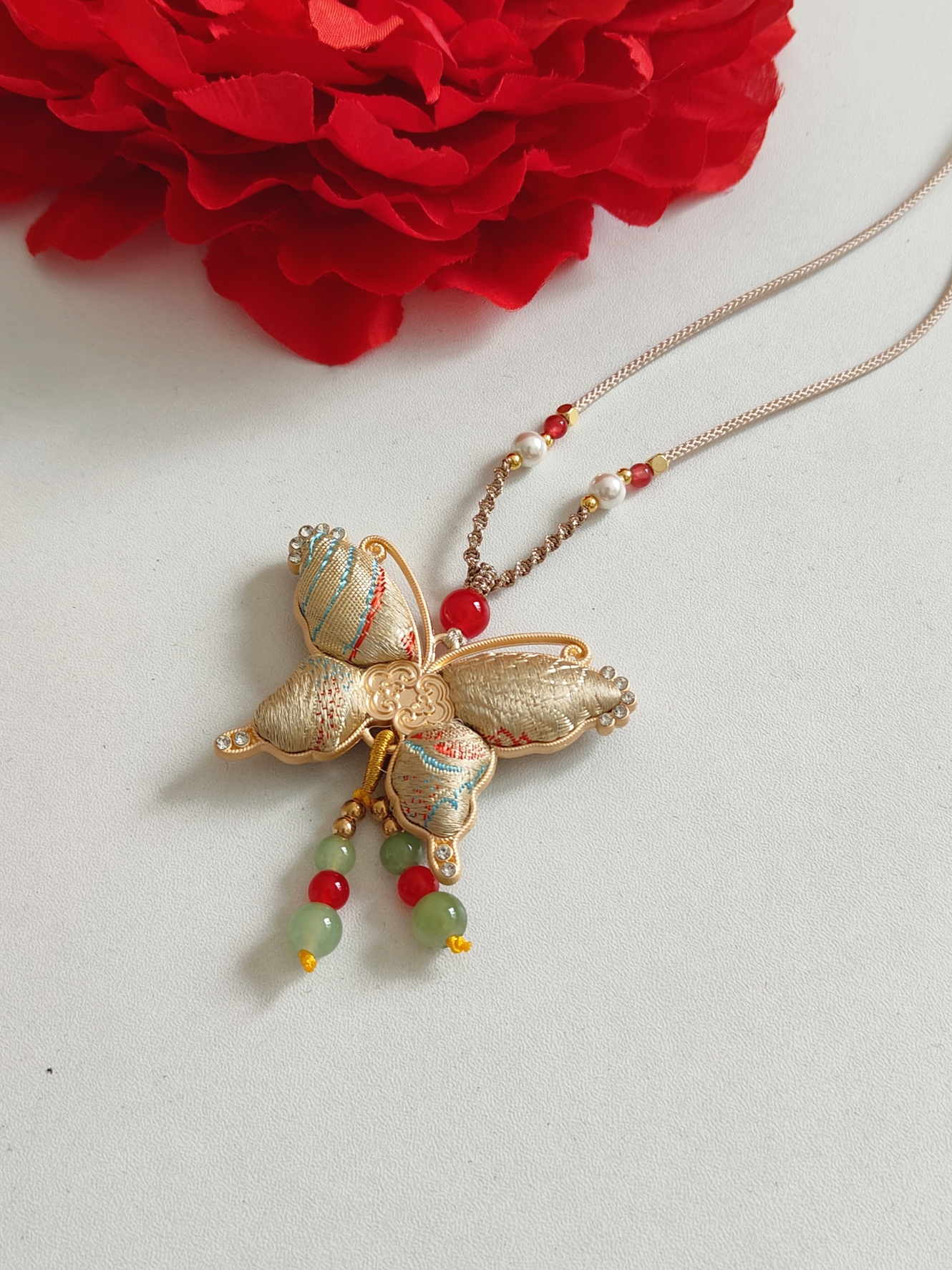 Butterfly Lariat Necklace 宋锦蝴蝶长款项链*4 Colors