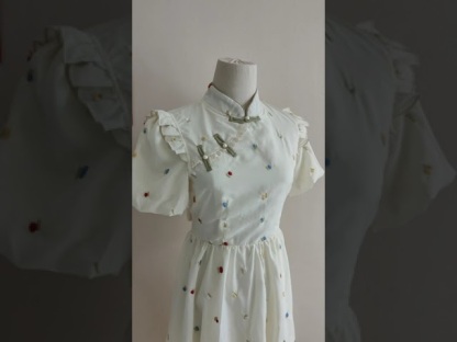 Floral Embroidered Dress 少女心碎花刺绣连衣裙*Size S