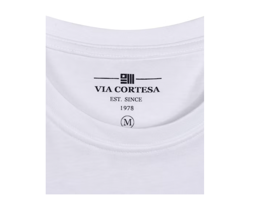 204 VIA CORTESA MEN Short Sleeve Basic T-Shirt 05258135 100% COTTON S/J 160 GSM (White)                                               