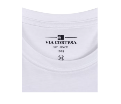 204 VIA CORTESA MEN Short Sleeve Basic T-Shirt 05258135 100% COTTON S/J 160 GSM (White)                                               