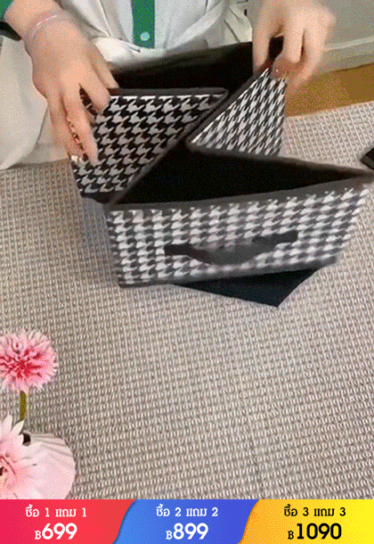 กล่องเก็บของอเนกประสงค์มีโครงเหล็ก ลายฟันสุนัข