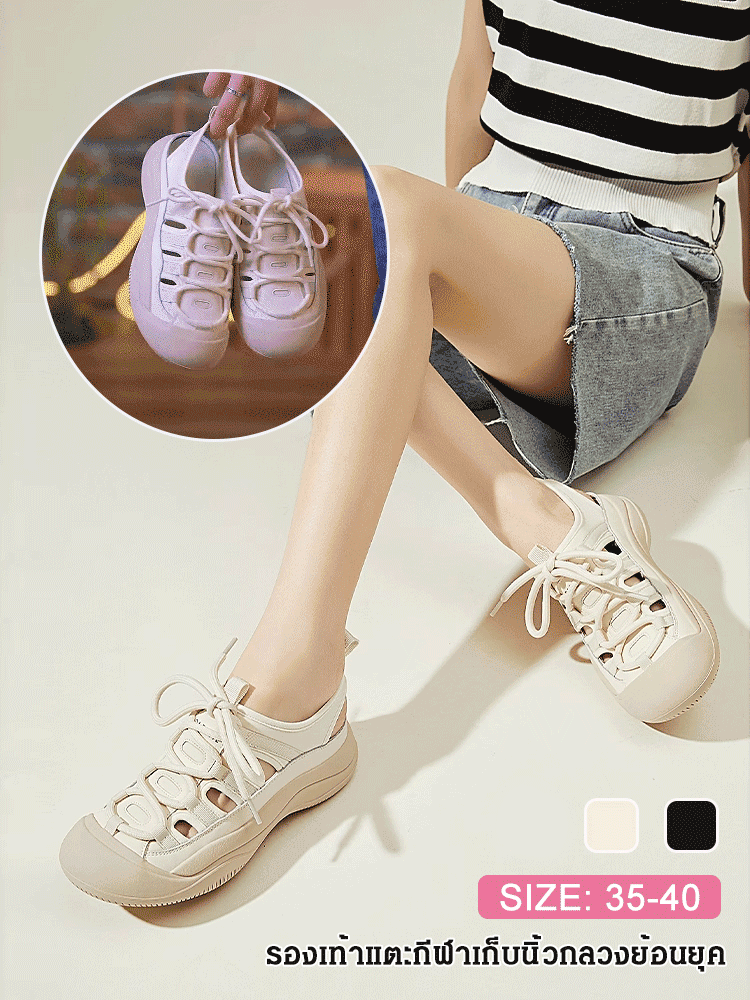 รองเท้ากลวงพื้นรองเท้าหนาสำหรับฤดูร้อน