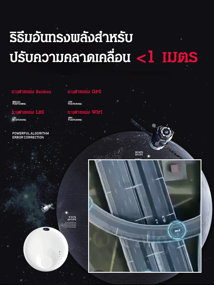 ตัวระบุตำแหน่ง GPS ป้องกันสูญหาย Ntag 