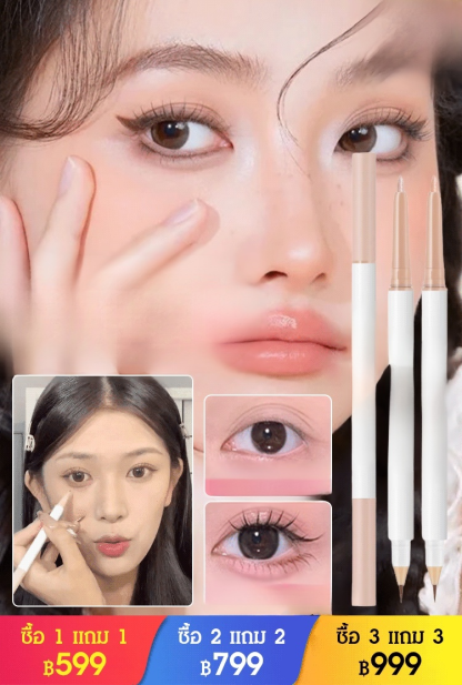 【ตาโตอ่อนหวาน】 ปากกาดอลลี่อาย ไฮไลท์สองหัวกันน้ำแบบ 2 อิน 1  