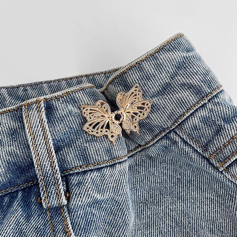 กระดุมรัดเอวกางเกงลายผีเสื้อ