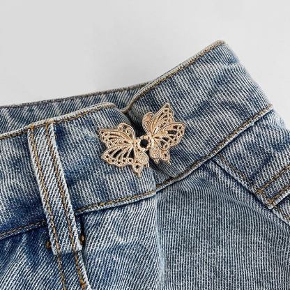 กระดุมรัดเอวกางเกงลายผีเสื้อ
