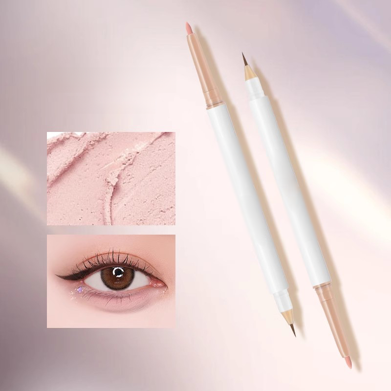 【ตาโตอ่อนหวาน】 ปากกาดอลลี่อาย ไฮไลท์สองหัวกันน้ำแบบ 2 อิน 1  