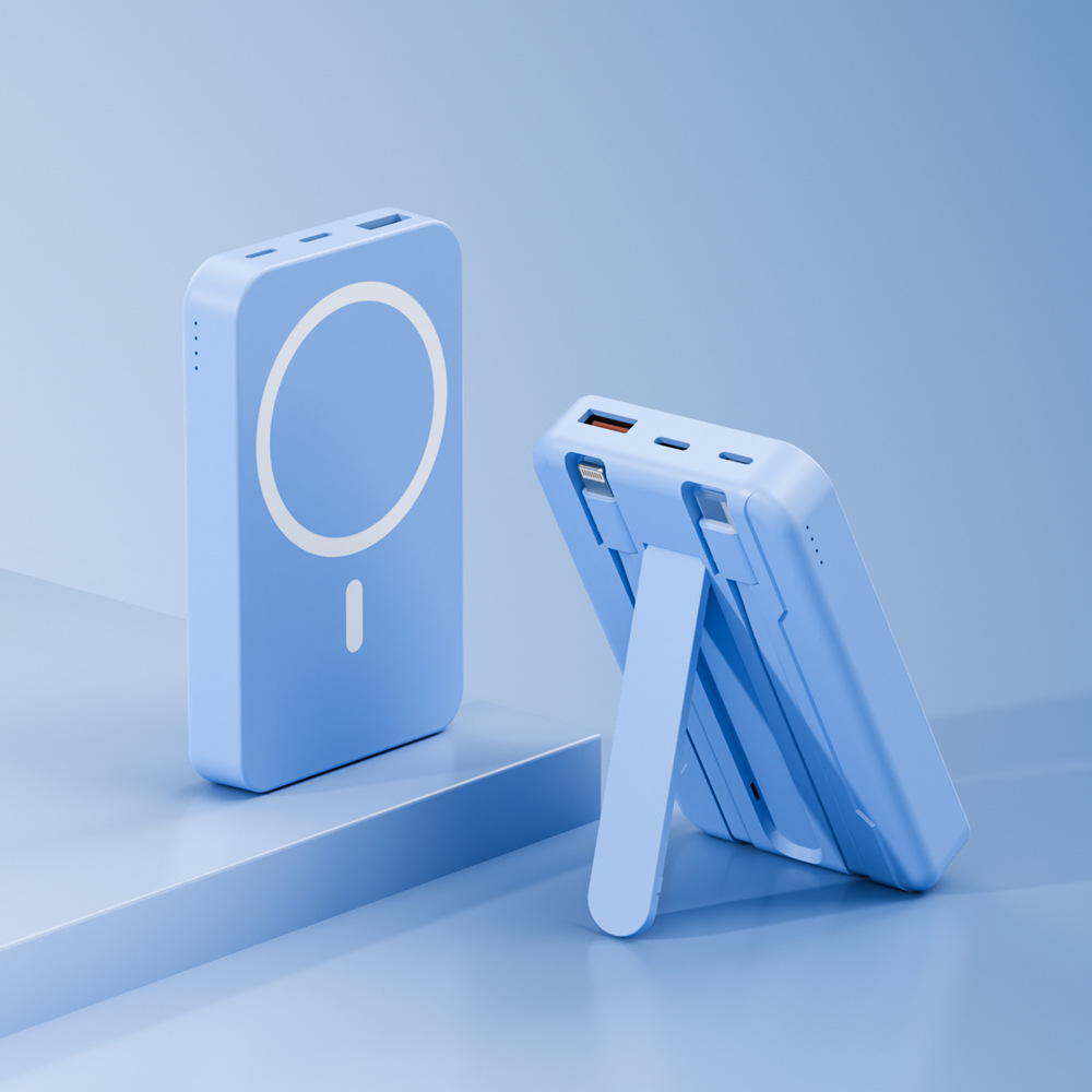 ที่ชาร์จไร้สายแบบแม่เหล็กพร้อมขาตั้งและสายชาร์จในตัว