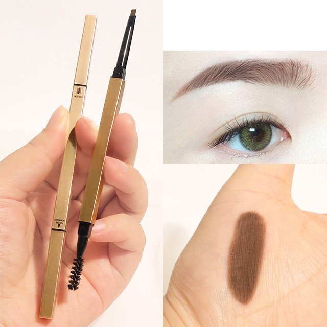 ดินสอเขียนคิ้ว 2 หัวสีทอง กันน้ำ