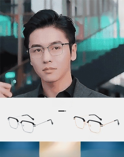 แว่นสายตายาวกรอบโลหะสี่เหลี่ยม ป้องกันแสงสีฟ้า รุ่นใหม่