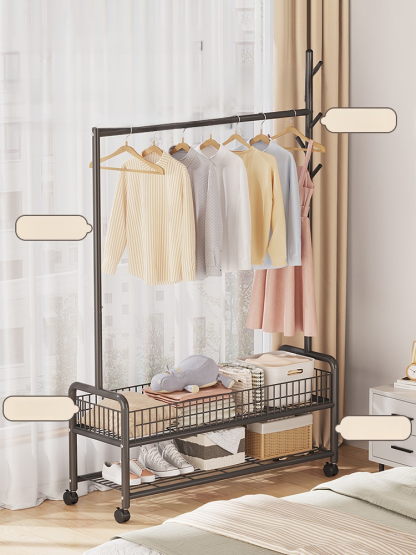 ราวตากผ้าอเนกประสงค์แบบพับได้พร้อมชั้นวาง แบบ 3 อิน 1