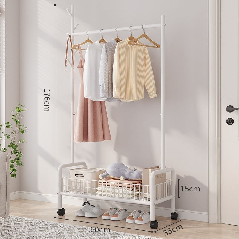 ราวตากผ้าอเนกประสงค์แบบพับได้พร้อมชั้นวาง แบบ 3 อิน 1