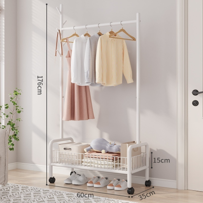 ราวตากผ้าอเนกประสงค์แบบพับได้พร้อมชั้นวาง แบบ 3 อิน 1