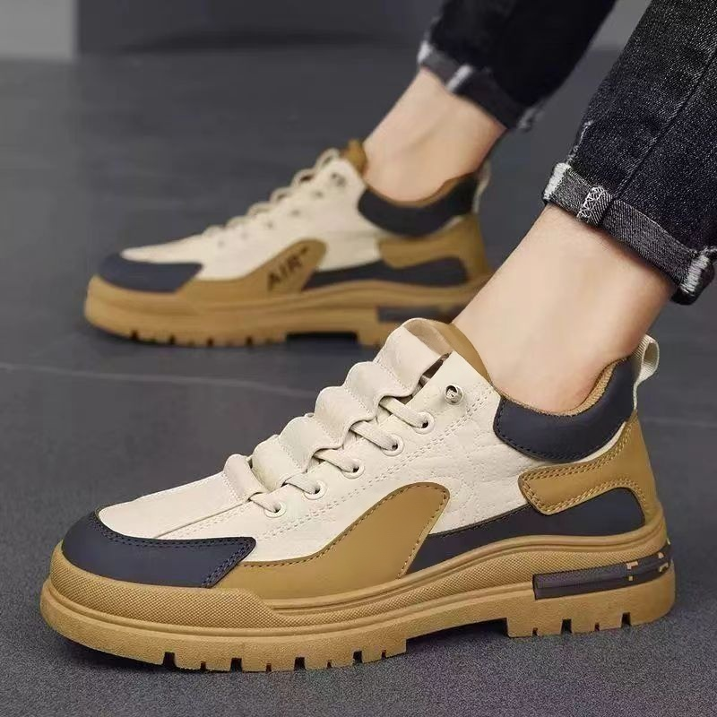 รองเท้าวิ่งกีฬาผู้ชาย รองเท้าบูท มาร์ติน หนังกันลื่นระบายอากาศได้ดีและทนต่อการสึกหรอ