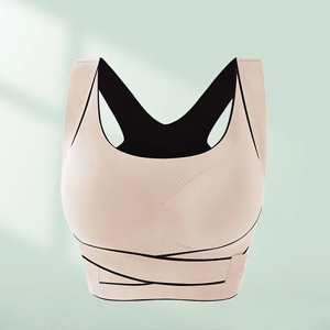 สปอร์ตบราไร้ตะเข็บ พร้อมสายไขว้ด้านหน้า ปรับหลังให้สวย 