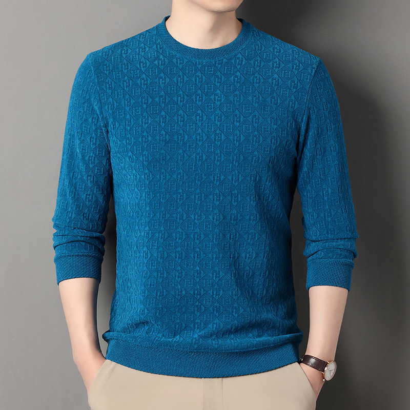 เสื้อทอแจ็คการ์ดลำลองระดับพรีเมี่ยมของผู้ชาย