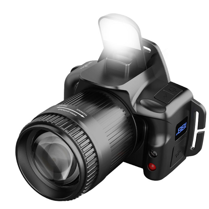 【เซนเซอร์ แสงจ้า】ไฟฉายคาดหัวแบบยืดหด สำหรับใช้งานกลางแจ้ง