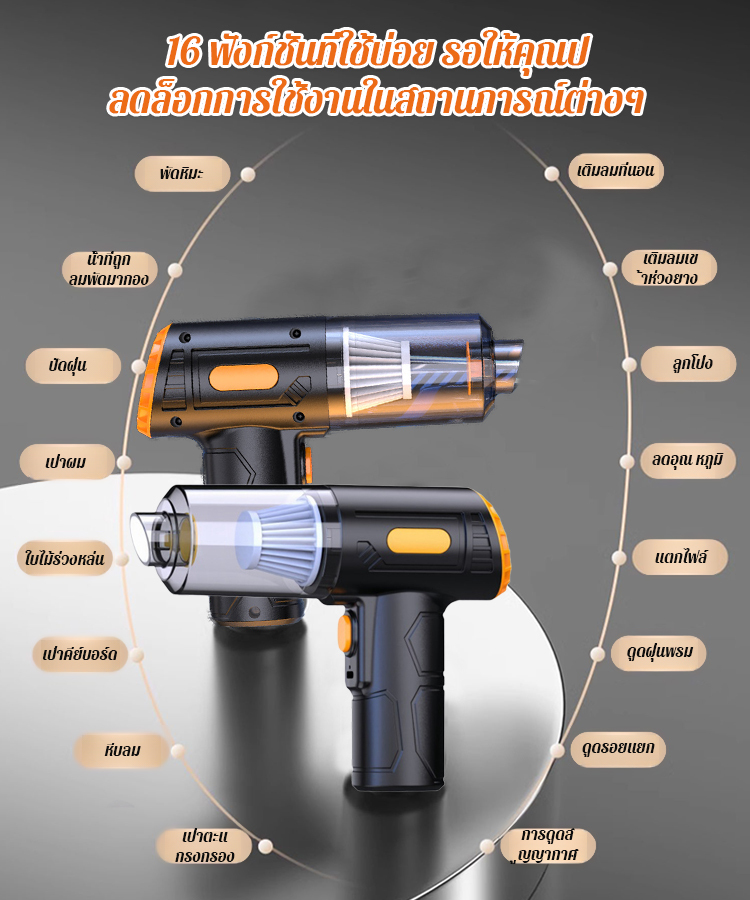 ดูดพลังไร้สายมัลติฟังก์ชั่รถยนต์ดูดฝุ่นไร้สาย