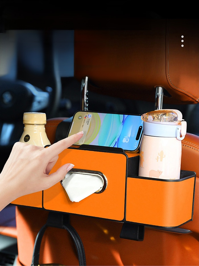 【ประหยัดพื้นที่มากขึ้น】กล่องเก็บของอเนกประสงค์ แขวนด้านหลังเบาะรถยนต์
