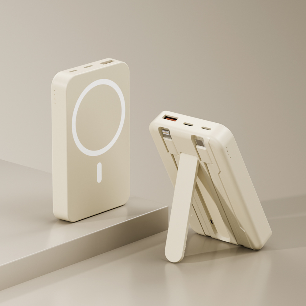 ที่ชาร์จไร้สายแบบแม่เหล็กพร้อมขาตั้งและสายชาร์จในตัว