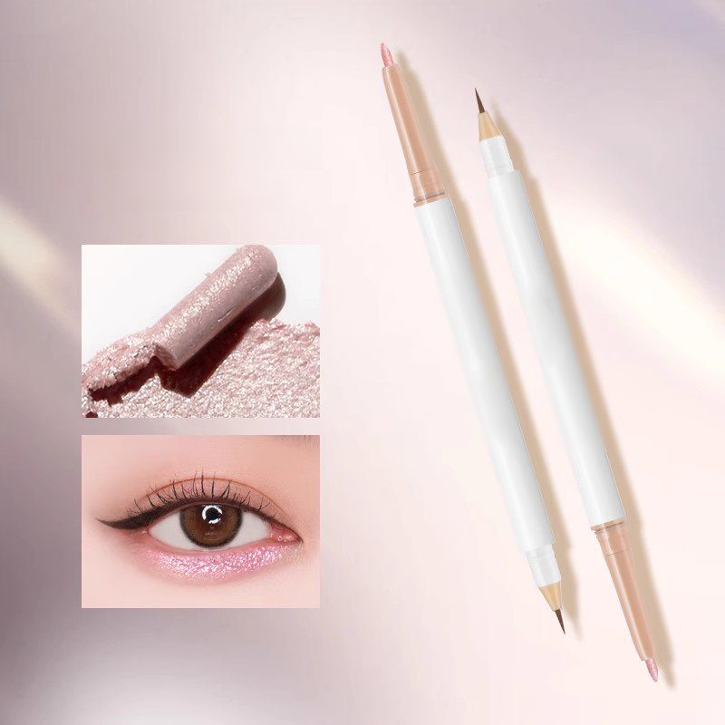 【ตาโตอ่อนหวาน】 ปากกาดอลลี่อาย ไฮไลท์สองหัวกันน้ำแบบ 2 อิน 1  