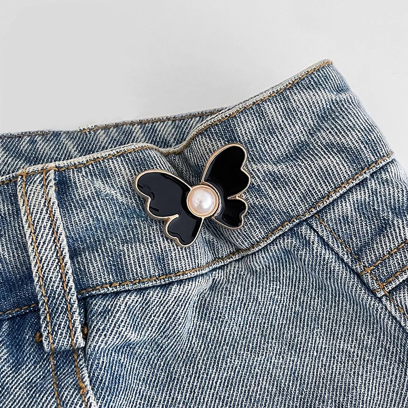 กระดุมรัดเอวกางเกงลายผีเสื้อ