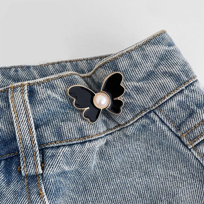 กระดุมรัดเอวกางเกงลายผีเสื้อ