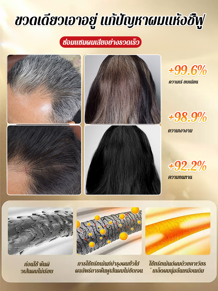 【ปิดผมขาว】หวีอัจฉริยะ染ผม