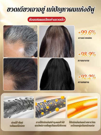 【ปิดผมขาว】หวีอัจฉริยะ染ผม