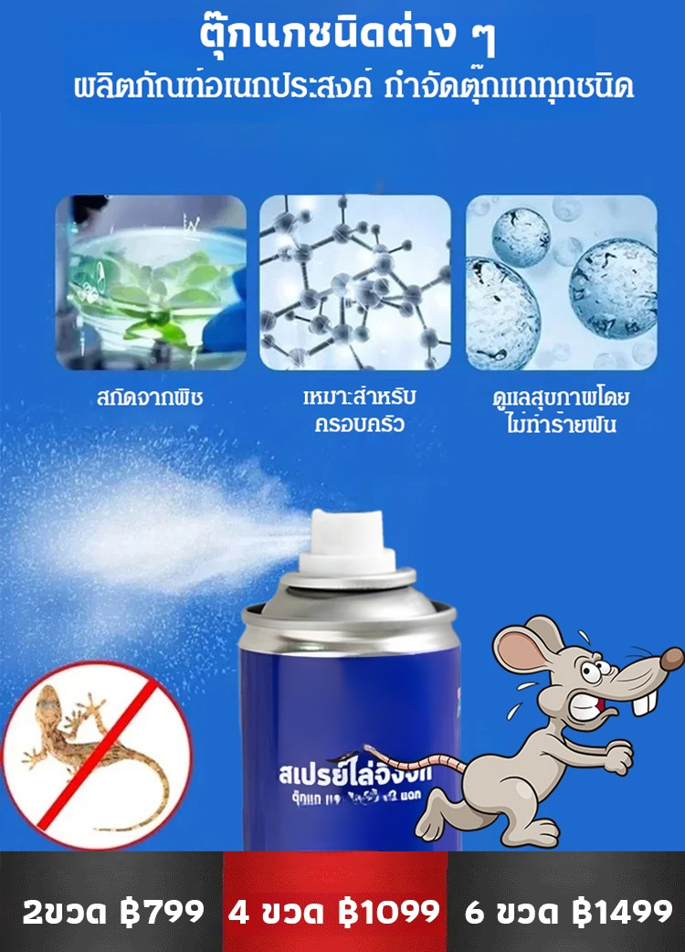 【หนีตอนกลางคืน】สเปรย์ไล่จิ้งจกสุดคุ้ม