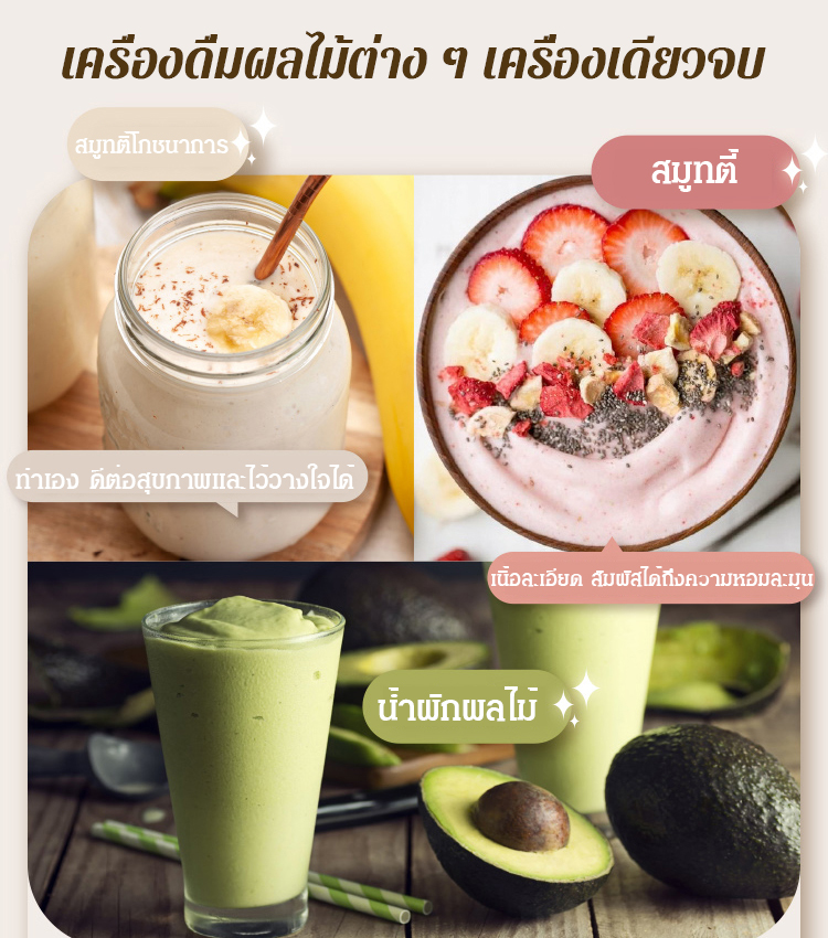 เครื่องปั่นน้ำผลไม้อัตโนมัติ มีแก้วน้ำ 2 แบบ