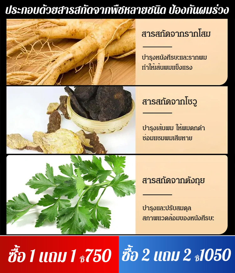 แชมพูลดผมร่วง ลดผมหงอก