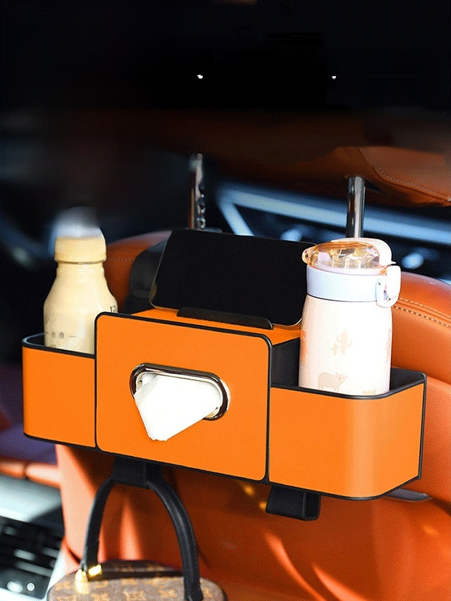 【ประหยัดพื้นที่มากขึ้น】กล่องเก็บของอเนกประสงค์ แขวนด้านหลังเบาะรถยนต์