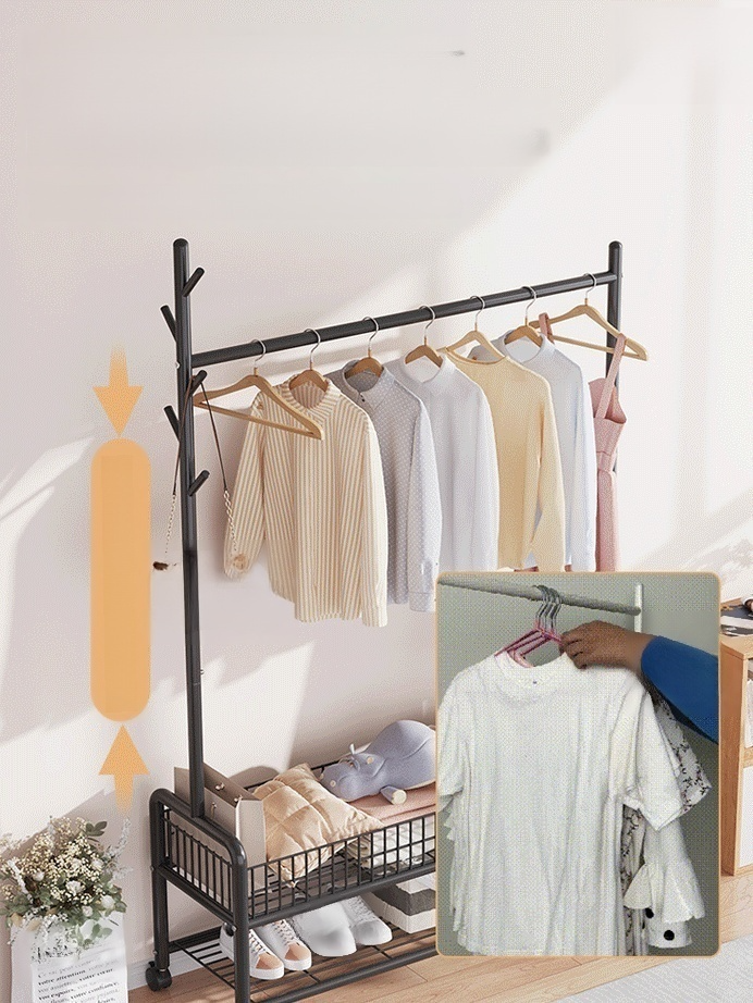 ราวตากผ้าอเนกประสงค์แบบพับได้พร้อมชั้นวาง แบบ 3 อิน 1