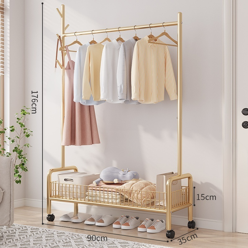 ราวตากผ้าอเนกประสงค์แบบพับได้พร้อมชั้นวาง แบบ 3 อิน 1