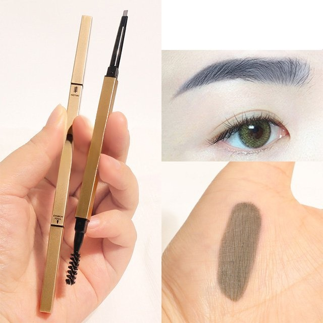 ดินสอเขียนคิ้ว 2 หัวสีทอง กันน้ำ