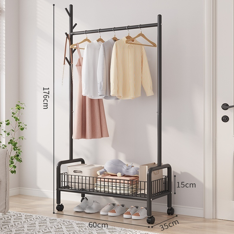 ราวตากผ้าอเนกประสงค์แบบพับได้พร้อมชั้นวาง แบบ 3 อิน 1