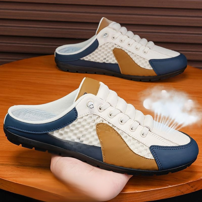 รองเท้าผ้าใบแบบสลิปออน เปิดส้น