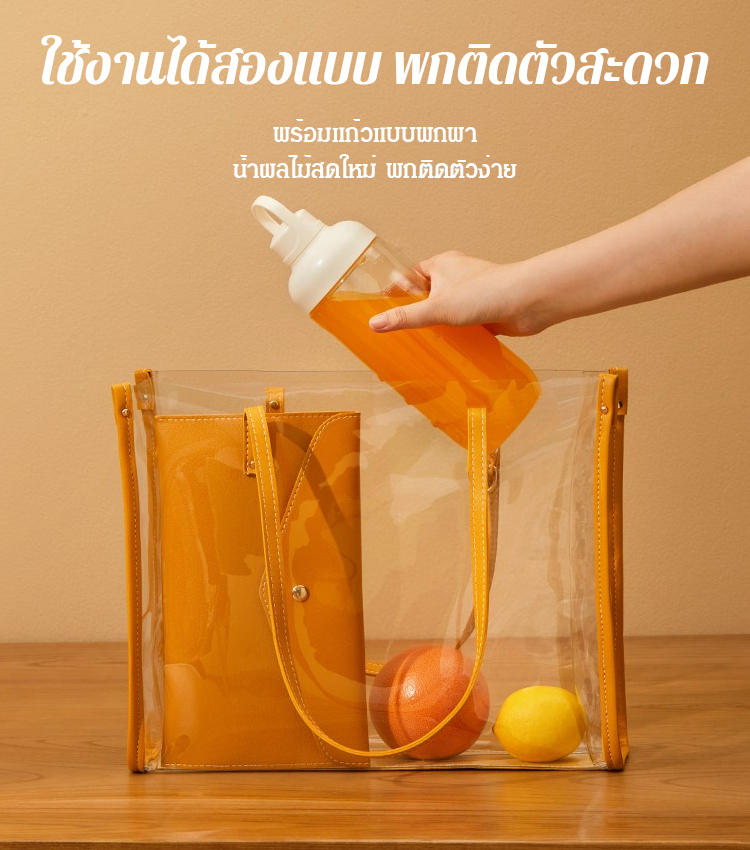 เครื่องปั่นน้ำผลไม้อัตโนมัติ มีแก้วน้ำ 2 แบบ