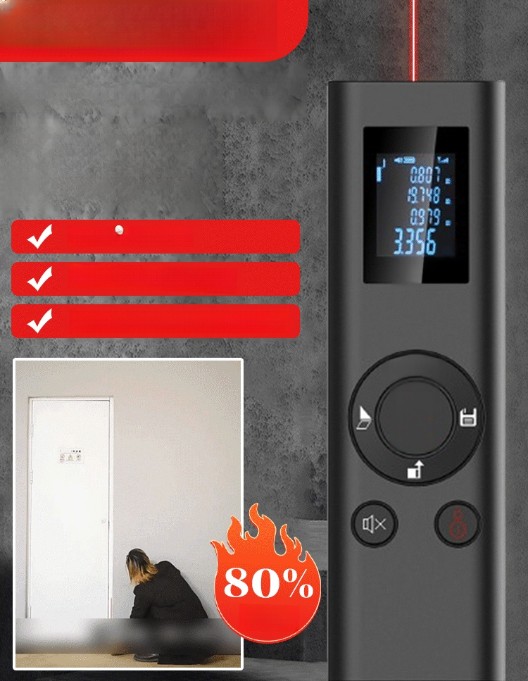 เครื่องวัดระยะเลเซอร์อัจฉริยะ 40เมตรแบบมือถือ